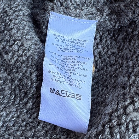 Pilcro Charcoal Gray Cardigan with Dog Intarsia and Pink Trim - Picture 9 of 13